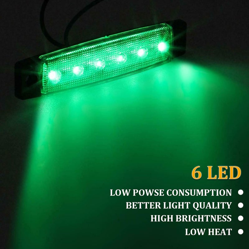 PSEQT LED Boat Interior Lights Marine Courtesy Light Strip Deck Transom Cockpit Navigation Lighting Waterproof for Fishing Pontoon Kayak Yacht Sailboat (Green 10Pcs) - Image 2